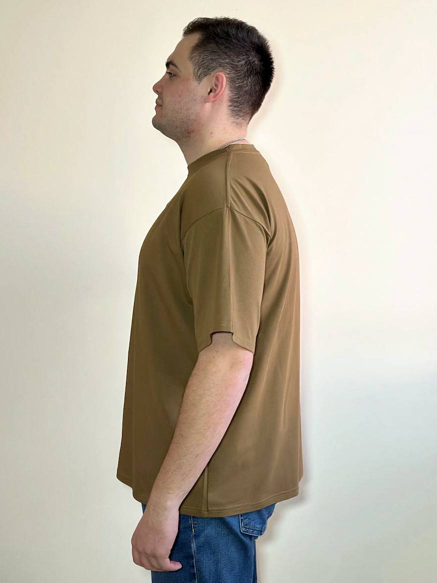 Коричневая футболка Oversize "ALLAZY" (койет) реальное фото